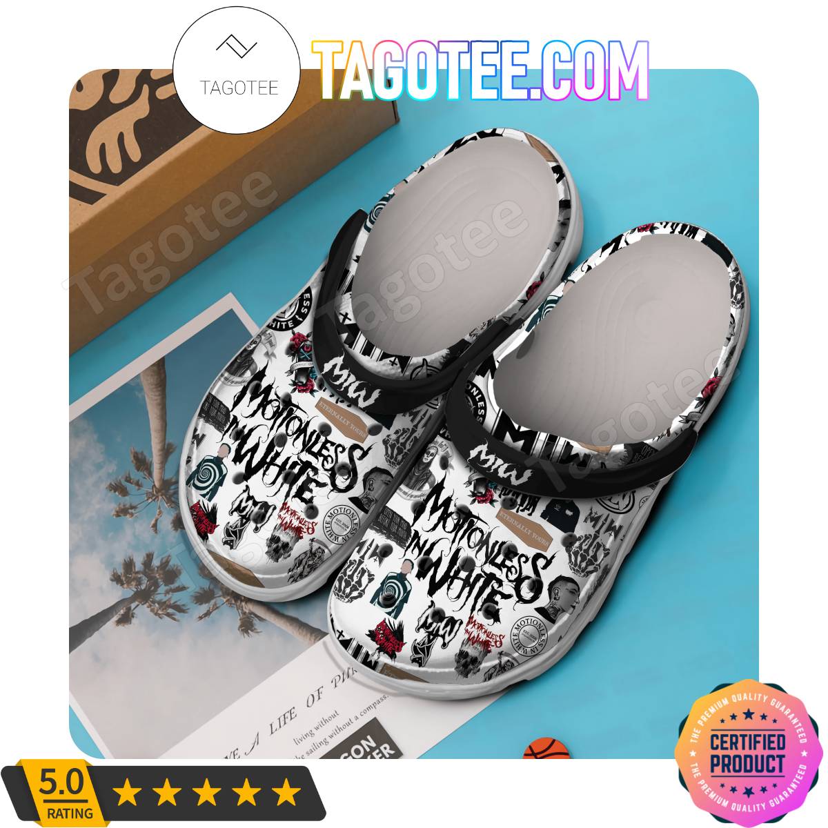 Motionless In White Stickers Pattern Crocs Clogs