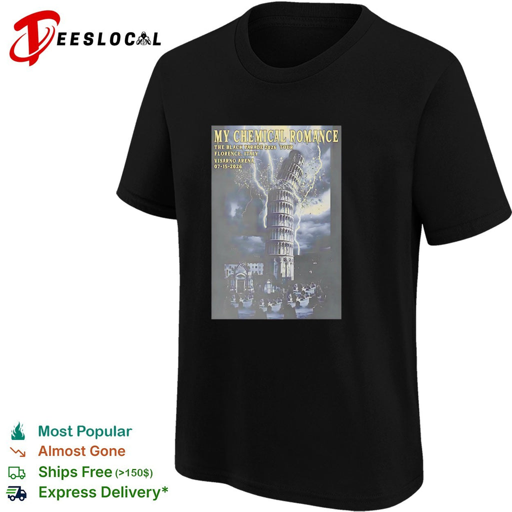 My Chemical Romance Black Parade leaning tower of Pisa cracking Florence shirt
