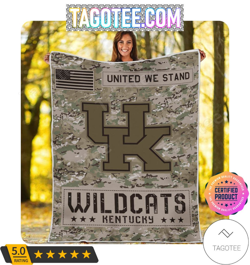 NCAA Kentucky Wildcats United We Stand Camo Blanket