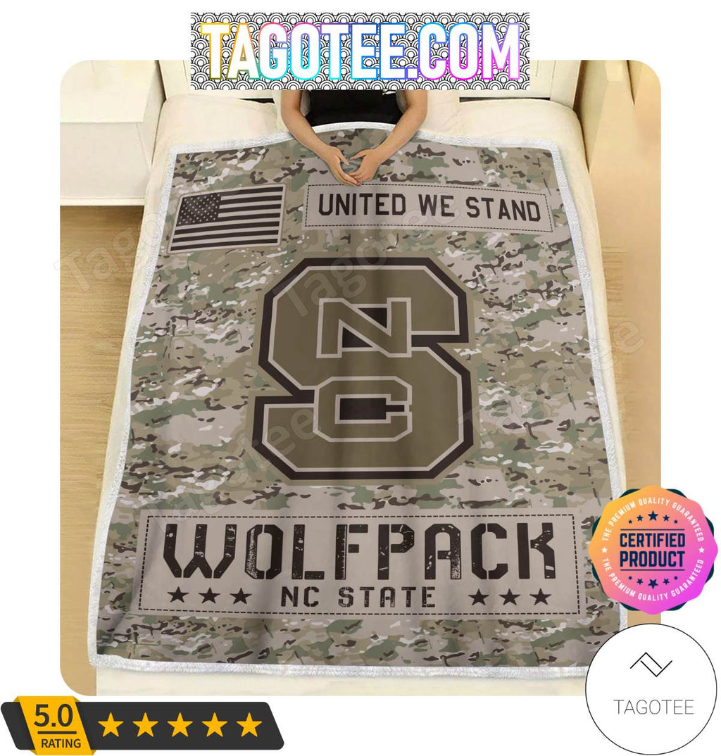 NCAA NC State Wolfpack United We Stand Camo Blanket