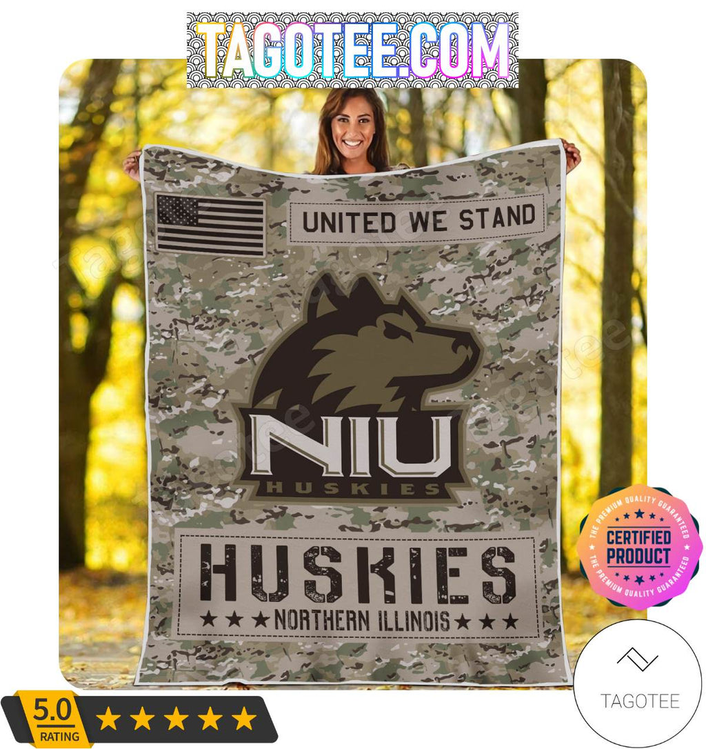 NCAA Northern Illinois Huskies United We Stand Camo Blanket