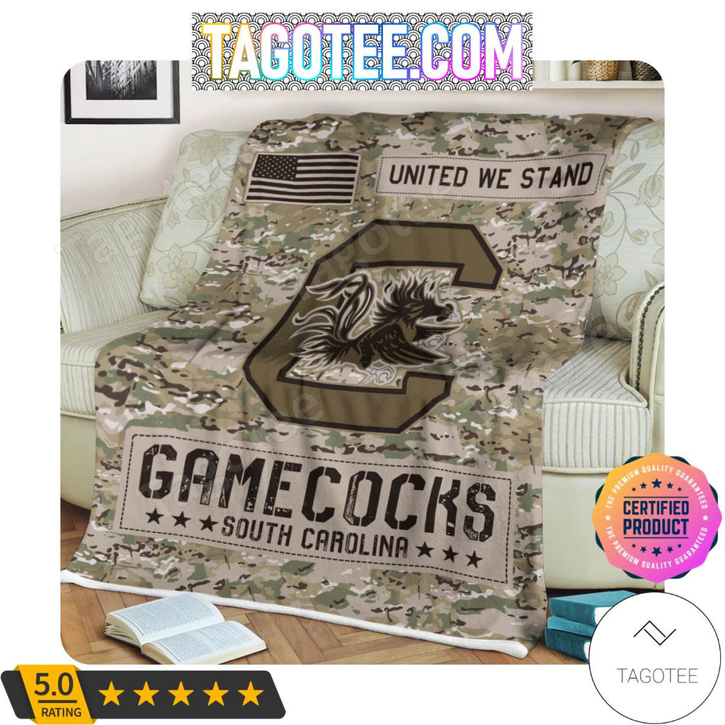 NCAA South Carolina Gamecocks United We Stand Camo Blanket