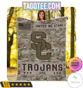 NCAA USC Trojans United We Stand Camo Blanket