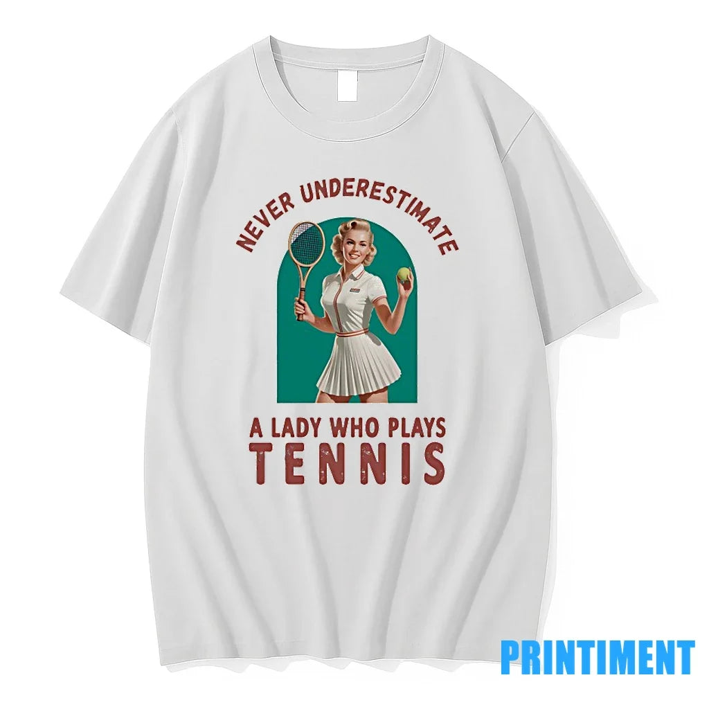 Never Underestimate A Lady Who Plays Tennis Tshirts Sweater Unisex , , , Long Sleeve Tee