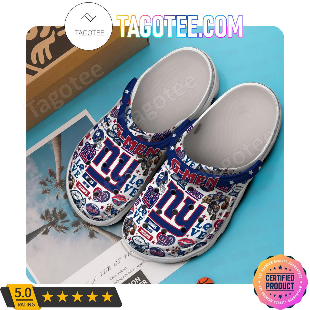 New York Giants G-men Football Crocs Clogs