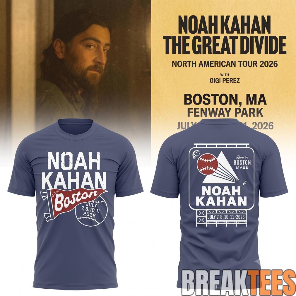 Noah Kahan x Boston Red Sox – The Great Divide Tour 2026 Shirt