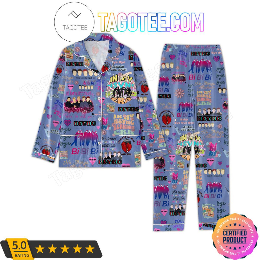 Nsync Music Pattern Pajama Sets Sleepwear