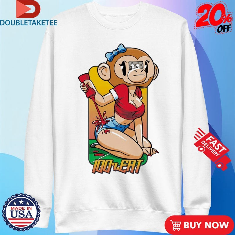Official 100 Percent Eat Monkey Hookup Shirts Unisex , , , Long Sleeve Tee