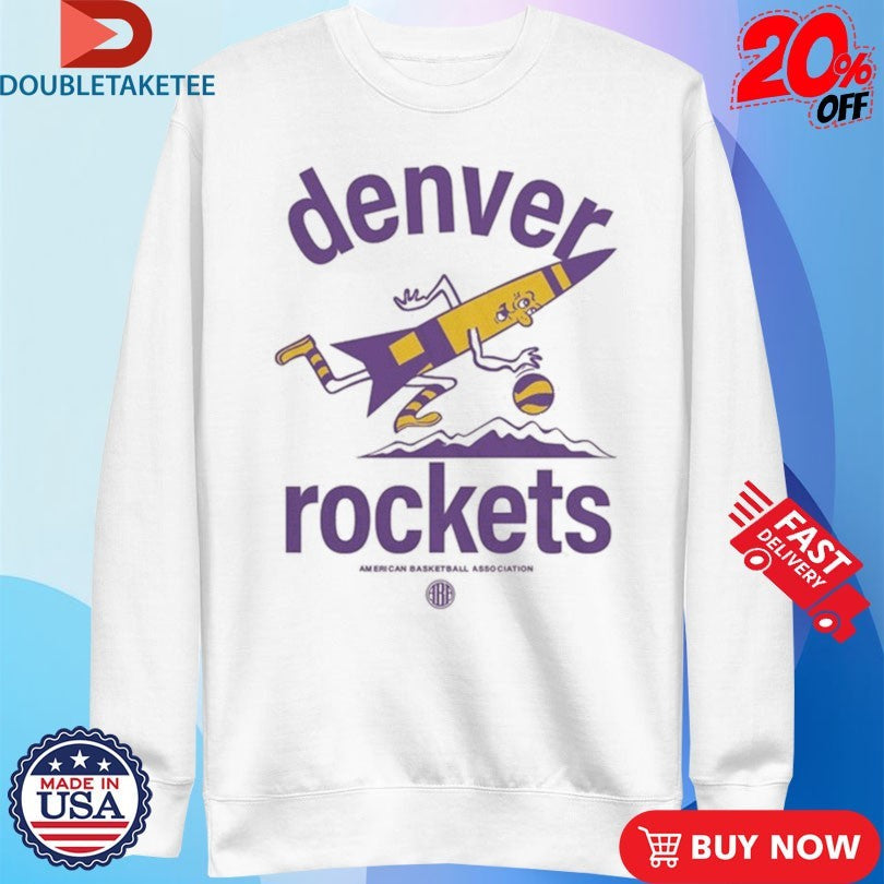Official ABA Denver Rockets Dribbling Rocket Mascot Shirts Unisex , , , Long Sleeve Tee