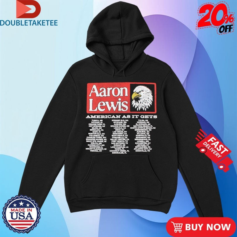 Official Aaron Lewis American As It Gets Tour Dates Eagle Shirts Unisex , , , Long Sleeve Tee