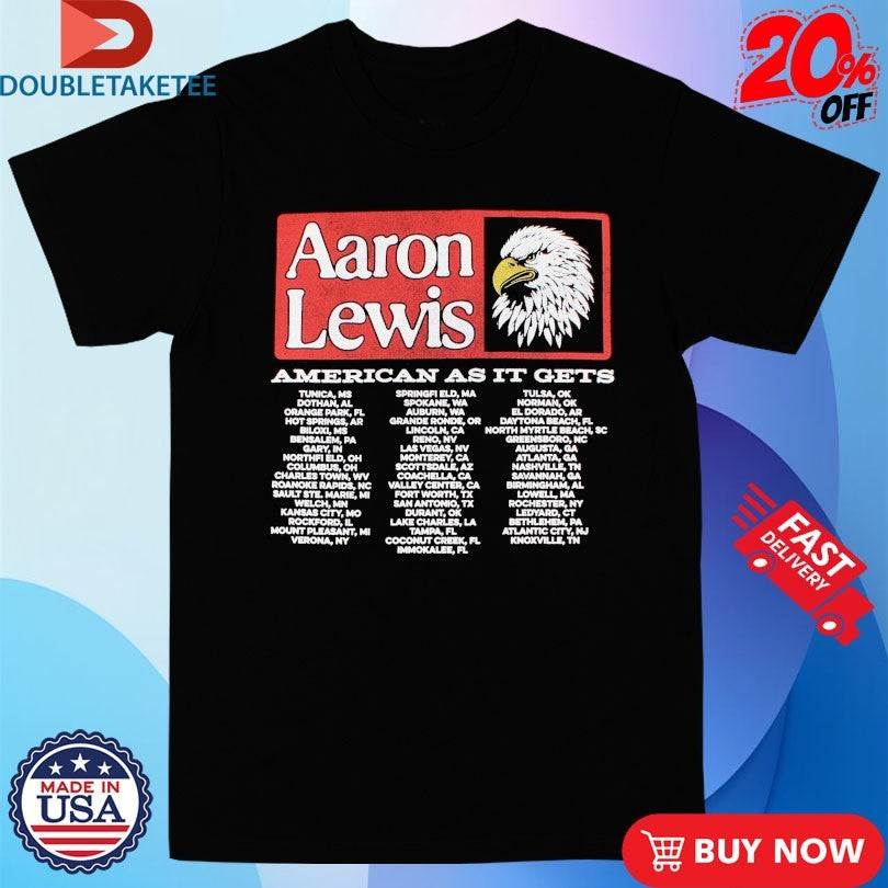 Official Aaron Lewis American As It Gets Tour Dates Eagle Shirts Unisex , , , Long Sleeve Tee