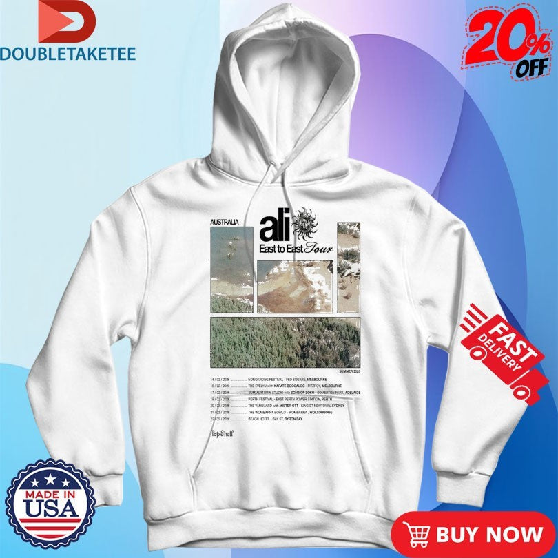 Official Ali Australia 2026 East To East Tour Dates Shirts Unisex , , , Long Sleeve Tee