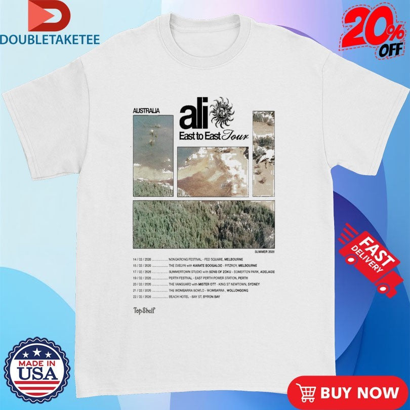 Official Ali Australia 2026 East To East Tour Dates Shirts Unisex , , , Long Sleeve Tee