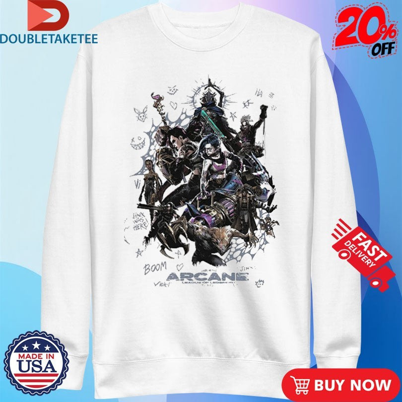 Official Arcane League Of Legends Arcane Anniversary Shirts Unisex , , , Long Sleeve Tee