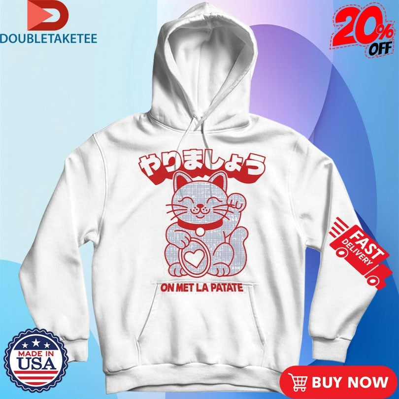 Official Average Rob Lucky Cat On Met La Patate Shirts Unisex , , , Long Sleeve Tee