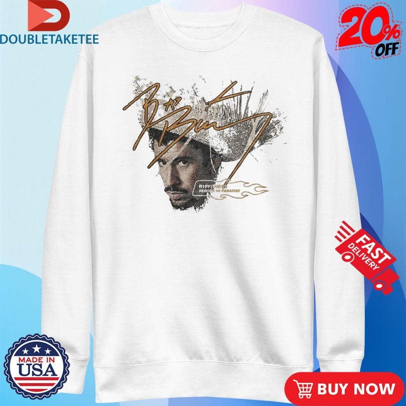 Official Bad Bunny Reborn In Paradise R1pfitness Shirts Unisex , , , Long Sleeve Tee