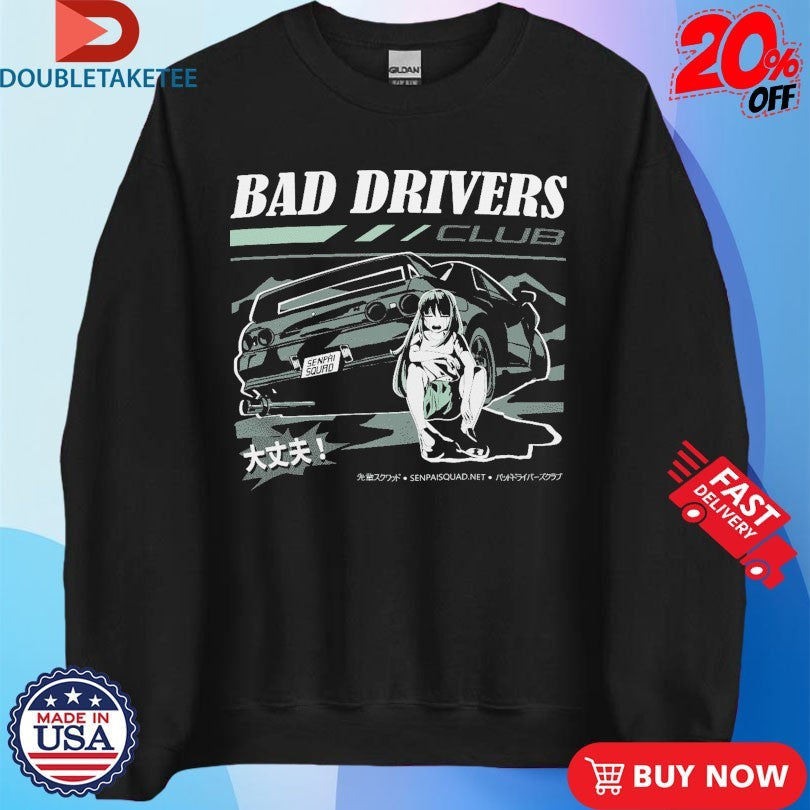 Official Bad Drivers Club R32 Crying Anime Waifu Shirts Unisex , , , Long Sleeve Tee