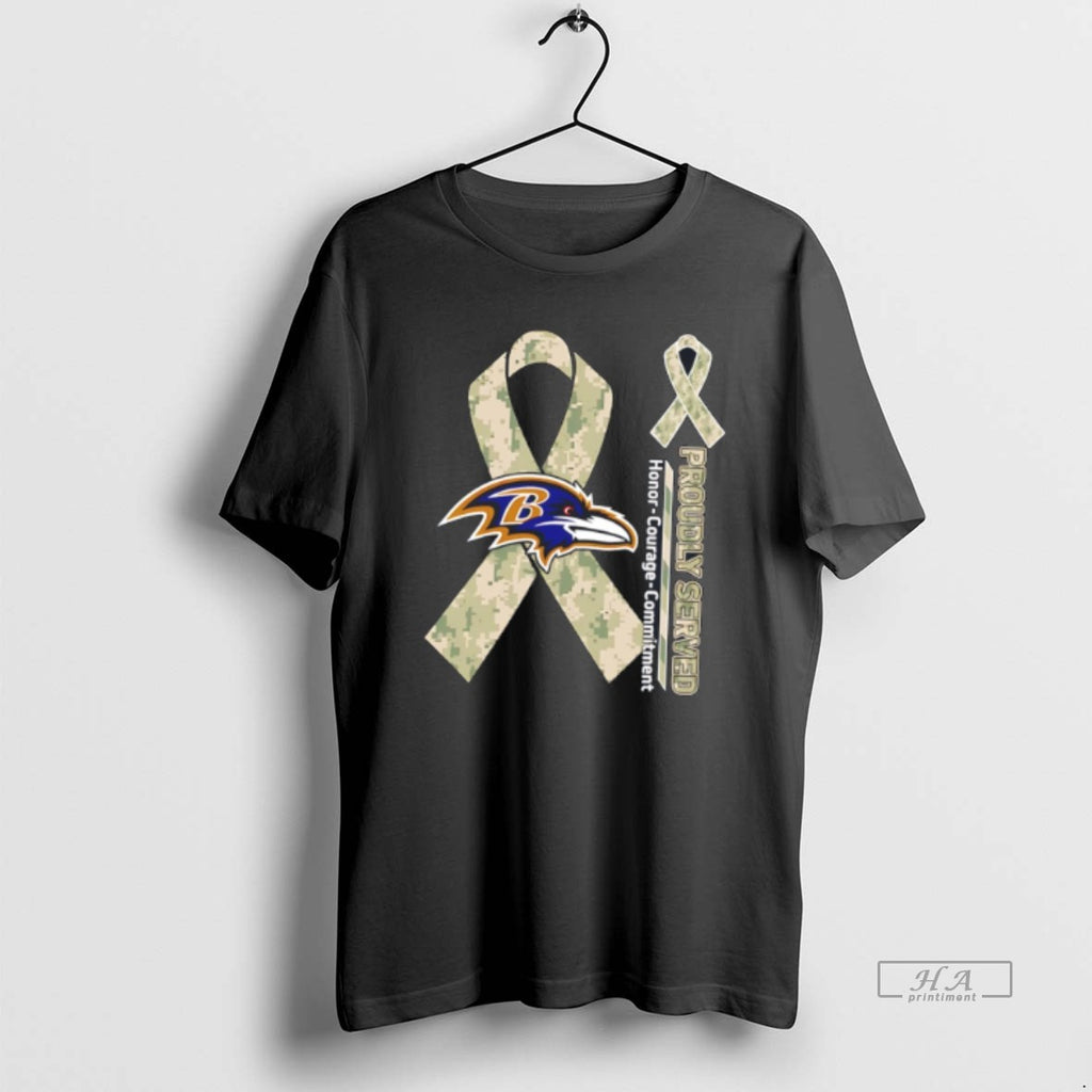 Official Baltimore Ravens Proudly Served Honor Courage Commitment Tee