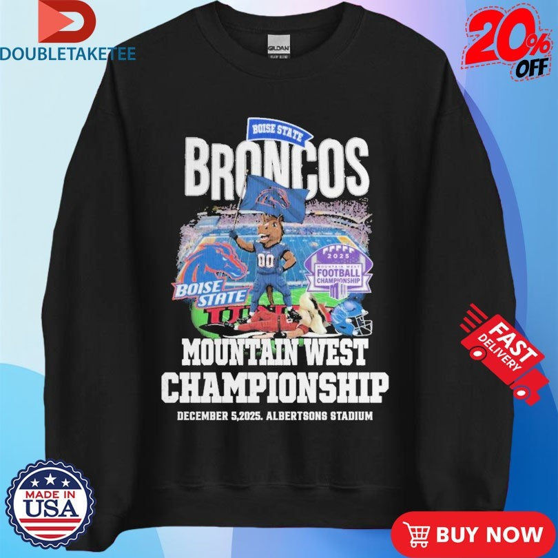 Official Boise State Broncos Victory UNLV Rebels Mountain West Conference Champions 2025 Mascot Flag Shirts
