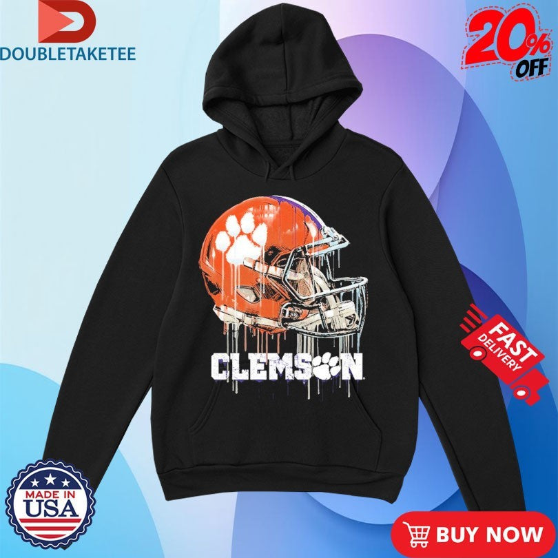 Official Clemson Tigers Dripping Football Helmet Shirts Unisex , , , Long Sleeve Tee