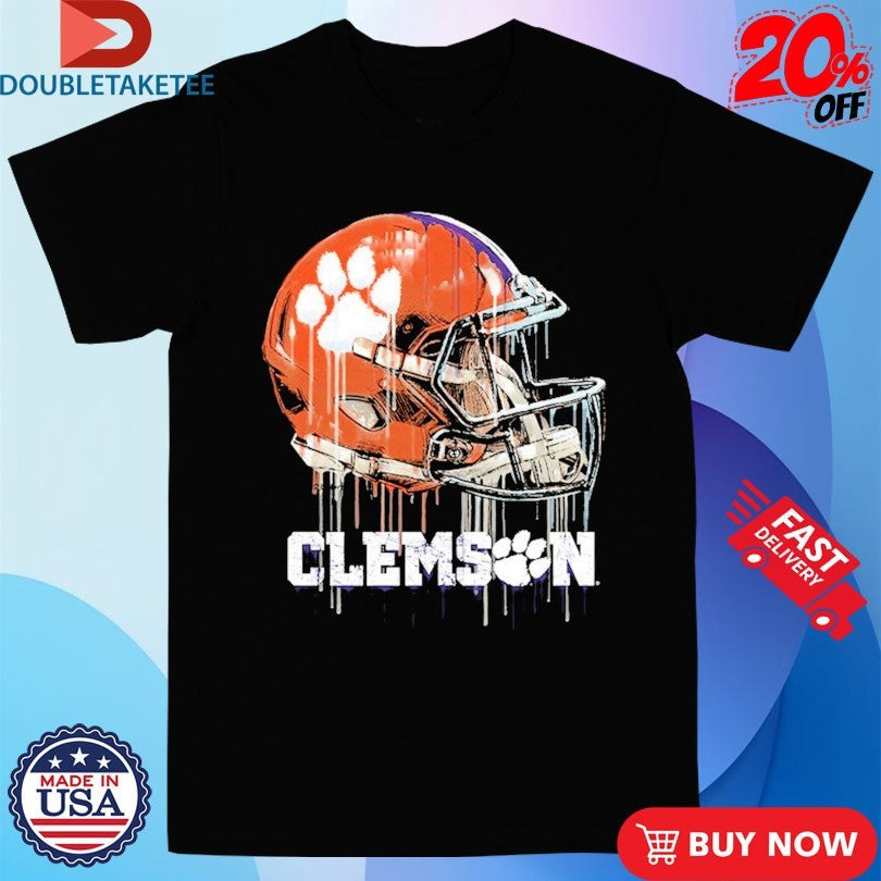 Official Clemson Tigers Dripping Football Helmet Shirts Unisex , , , Long Sleeve Tee