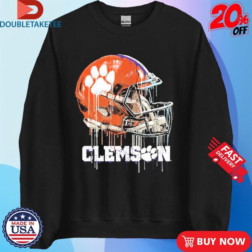 Official Clemson Tigers Dripping Football Helmet Shirts Unisex , , , Long Sleeve Tee