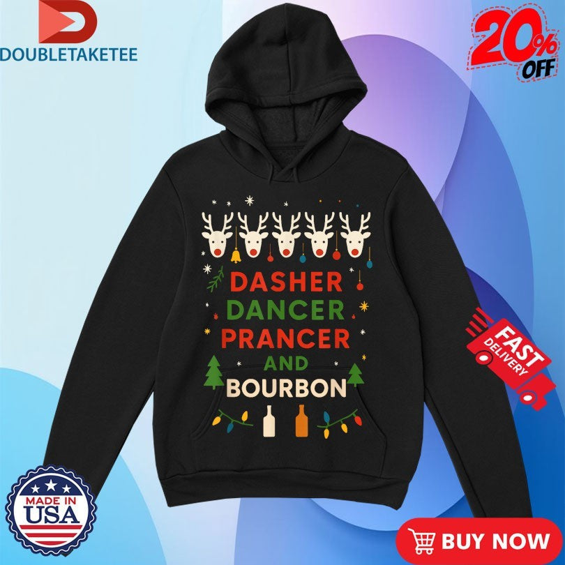 Official Dasher Dancer Prancer Bourbon Christmas Holiday Santa Unisex , , , Long Sleeve Tee