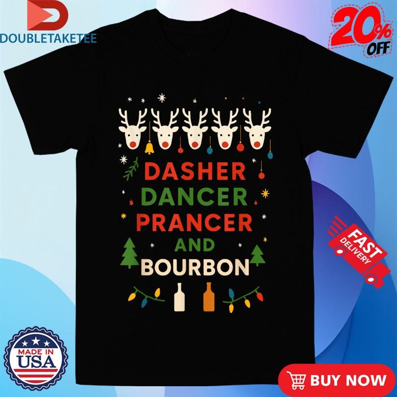 Official Dasher Dancer Prancer Bourbon Christmas Holiday Santa Unisex , , , Long Sleeve Tee