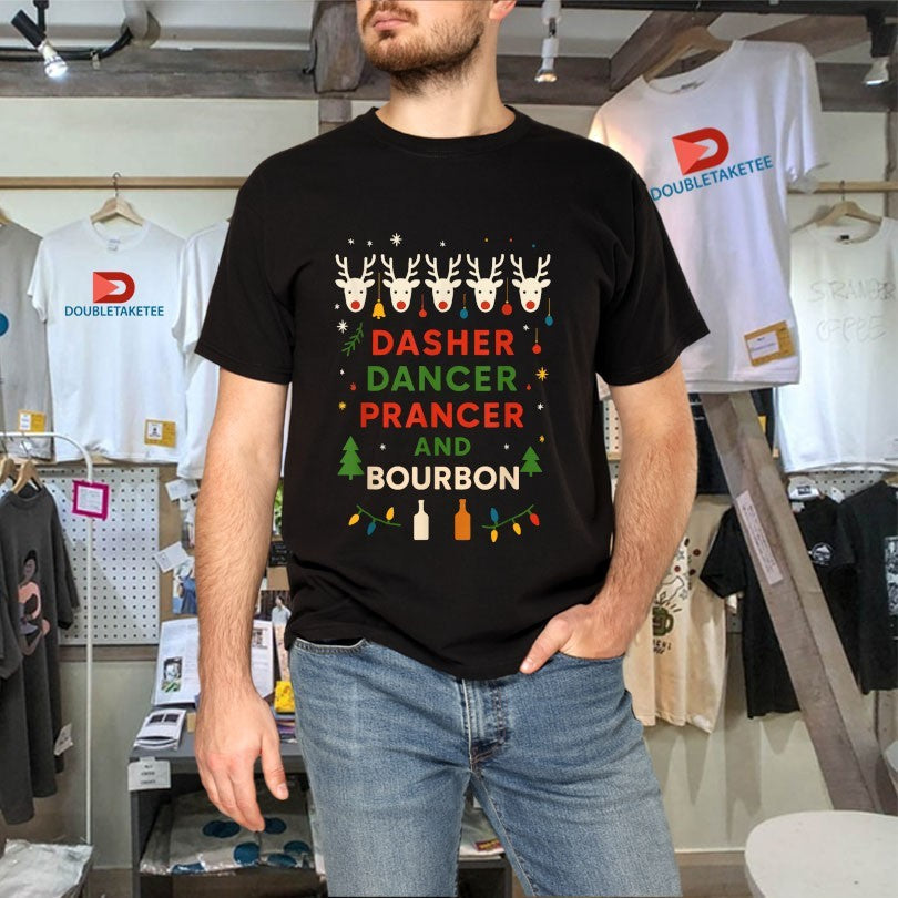 Official Dasher Dancer Prancer Bourbon Christmas Holiday Santa Unisex , , , Long Sleeve Tee