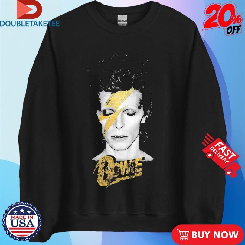 Official David Bowie Aladdin Sane Gold Bolt Shirts Unisex , , , Long Sleeve Tee