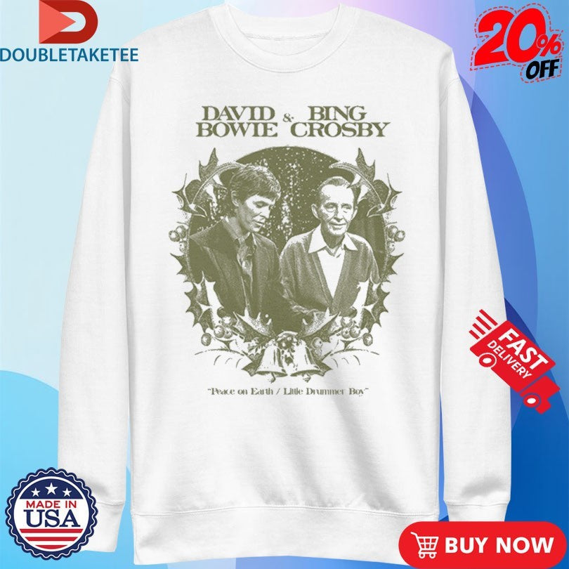 Official David Bowie And Bing Crosby Peace On Earth Little Drummer Boy Christmas Shirts Unisex , , , Long Sleeve Tee