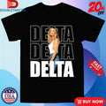 Official Delta Goodrem Delta Repeat Logo Shirts Unisex , , , Long Sleeve Tee