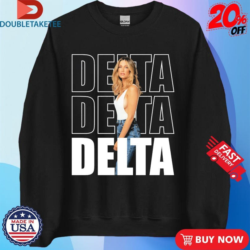 Official Delta Goodrem Delta Repeat Logo Shirts Unisex , , , Long Sleeve Tee