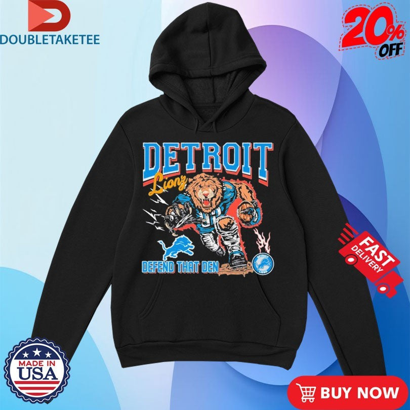 Official Detroit Lions Defend That Den Mascot Shirts Unisex , , , Long Sleeve Tee