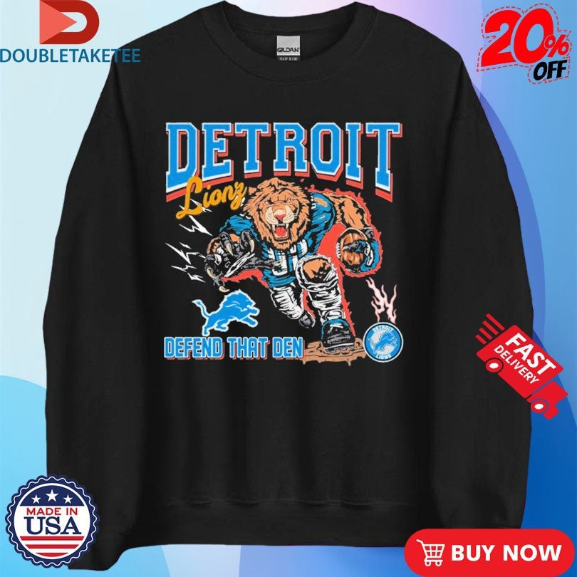Official Detroit Lions Defend That Den Mascot Shirts Unisex , , , Long Sleeve Tee
