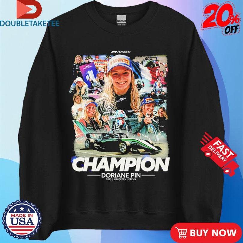 Official Doriane Pin The Champion F1 Academy Champion 2025 Mercedes Prema Shirts Unisex , , , Long Sleeve Tee