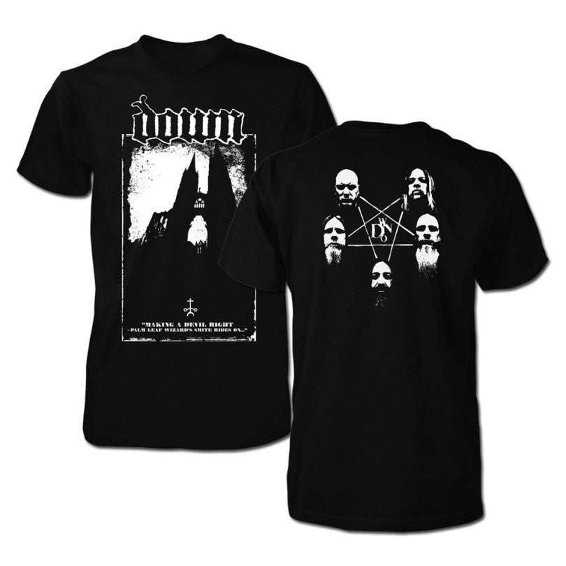 Official Down Making A Devil Right Palm Leaf Wizard’s White Ride On Steeples Photo Shirts