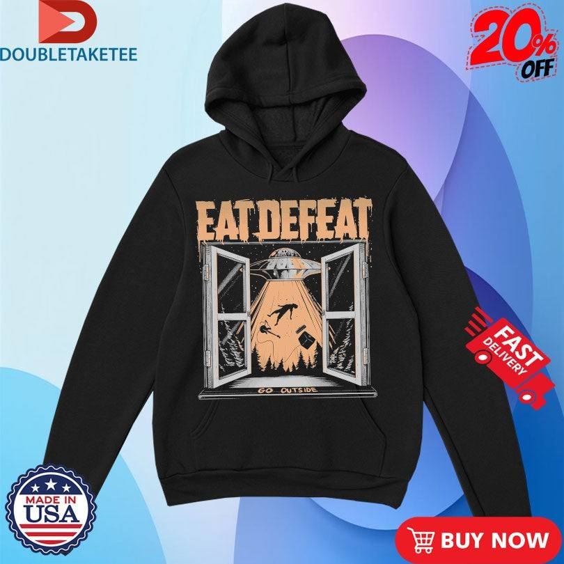 Official Eat Defeat Go Outside UFO Shirts Unisex , , , Long Sleeve Tee