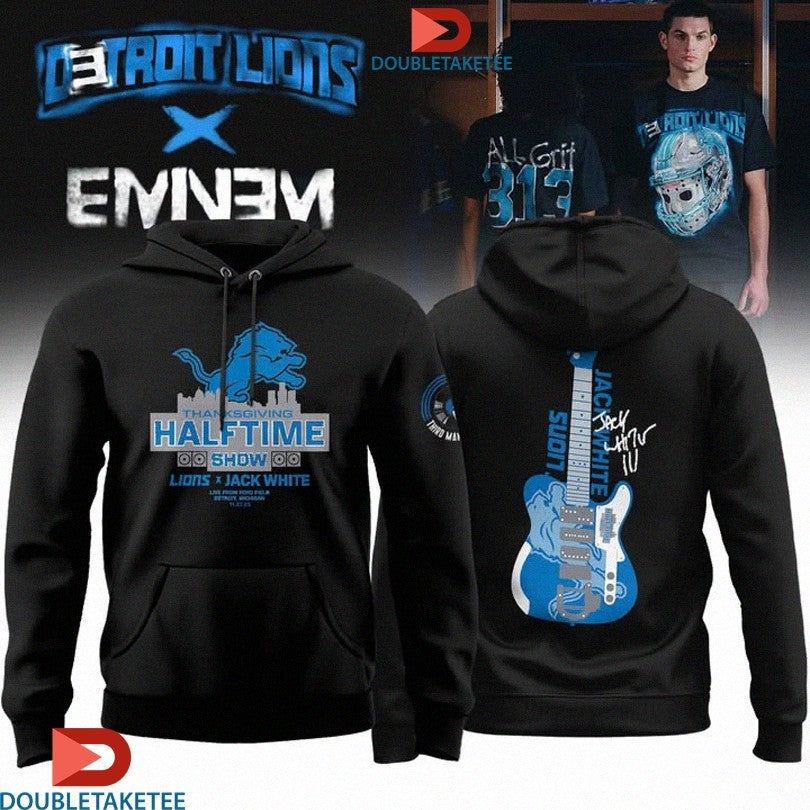 Official Eminem X Detroit Lions Jack White Thanksgiving Halftime Show 2025 Shirts Unisex , , , Long Sleeve Tee
