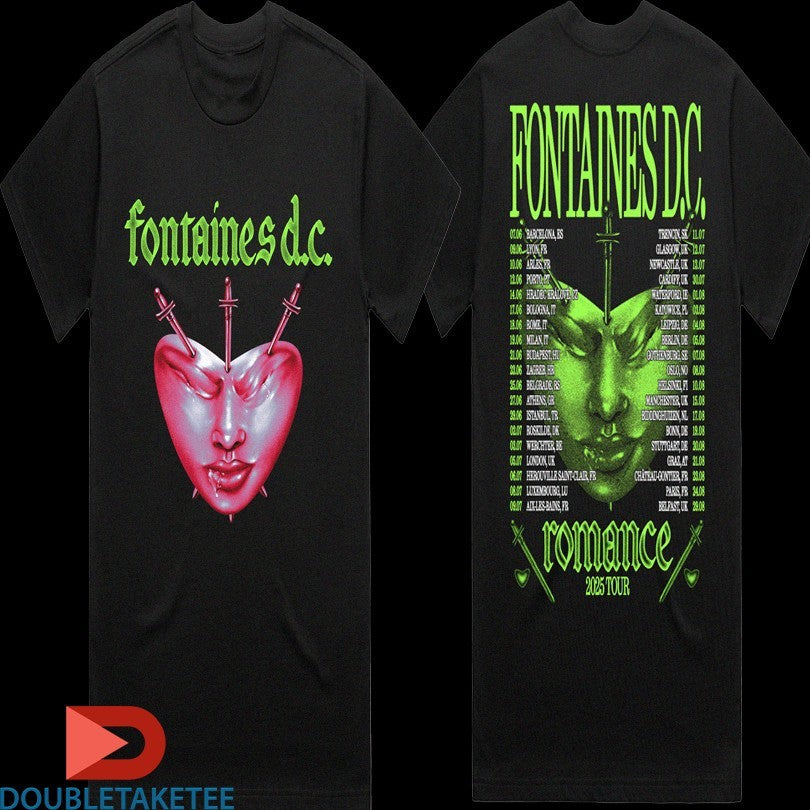 Official Fontaines Dc Favourite Heart Summer 2025 Tour Dates Shirts Unisex , , , Long Sleeve Tee