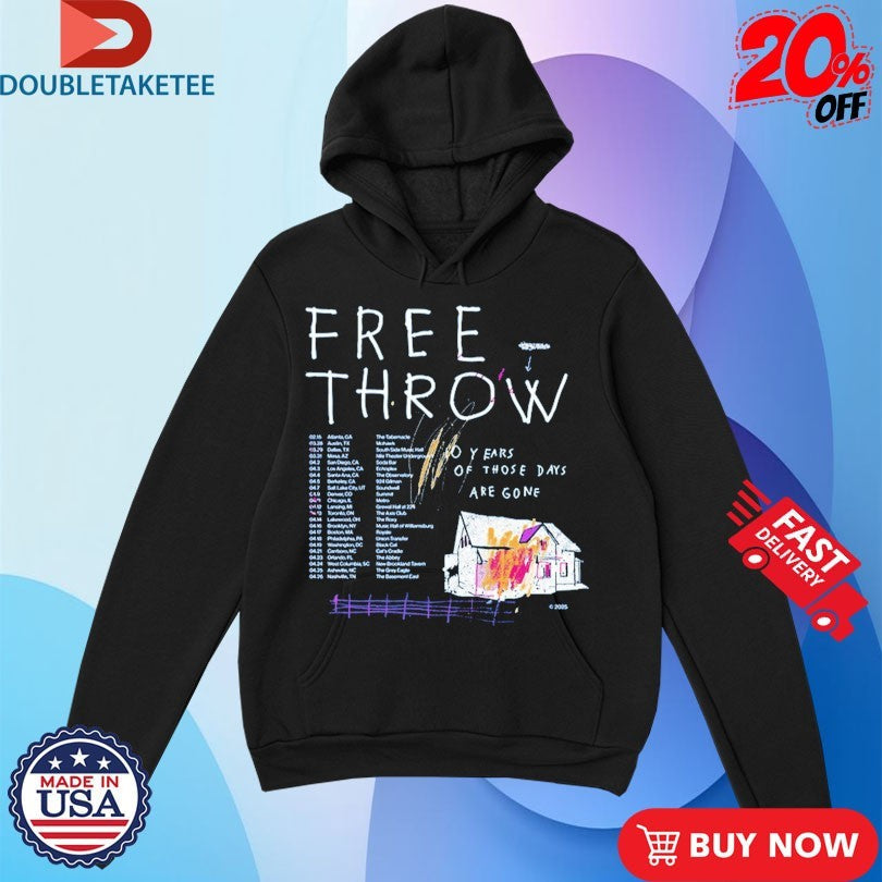 Official Free Throw 10 Years Of Those Days Are Gone Anniversary Tour 2025 Home Shirts Unisex , , , Long Sleeve Tee