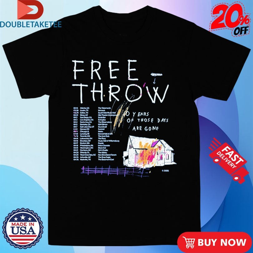 Official Free Throw 10 Years Of Those Days Are Gone Anniversary Tour 2025 Home Shirts Unisex , , , Long Sleeve Tee
