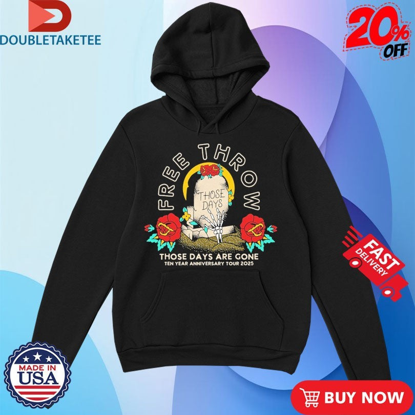 Official Free Throw 10 Years Those Days Are Gone Tour 2025 Shirts Unisex , , , Long Sleeve Tee