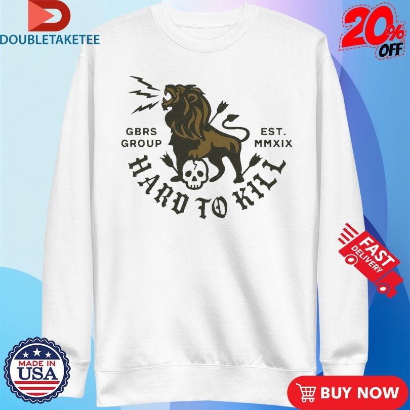 Official GBRS Group Hard To Kill Lion &amp; Skull Shirts Unisex , , , Long Sleeve Tee