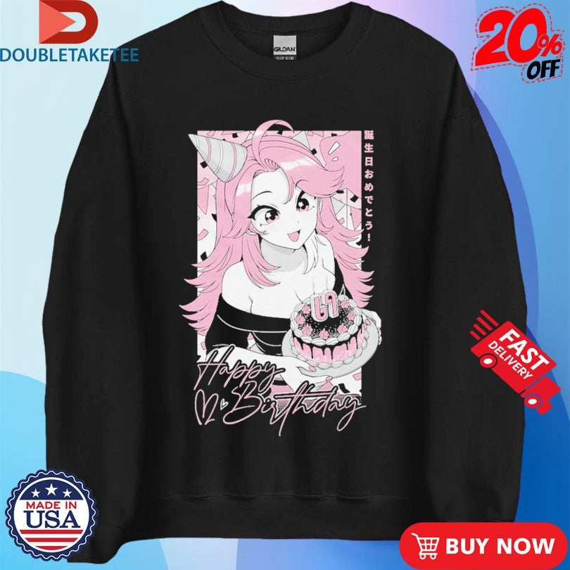 Official Gamersupps Happy Birthday Girl Anime Waifu Shirts Unisex , , , Long Sleeve Tee