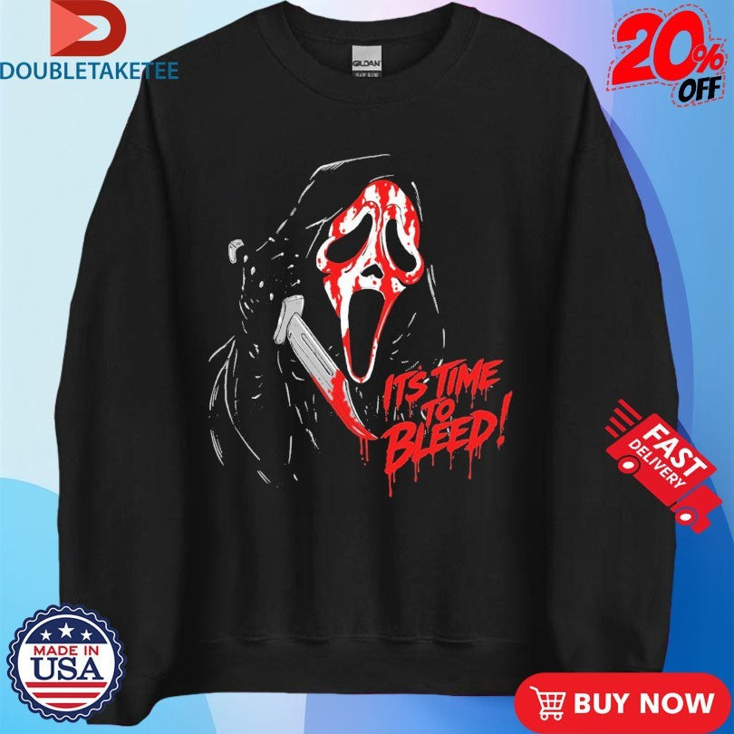 Official Ghostface It’s Time To Bleed Bleeding Shirts Unisex , , , Long Sleeve Tee