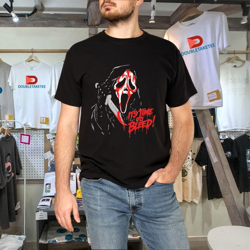 Official Ghostface It’s Time To Bleed Bleeding Shirts Unisex , , , Long Sleeve Tee