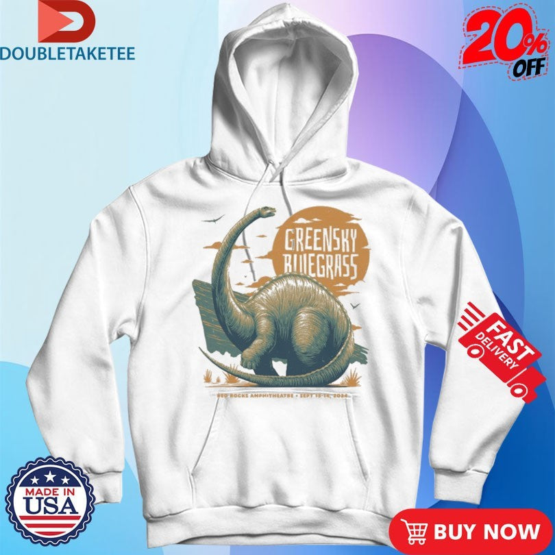 Official Greensky Bluegrass Red Rocks 2024 Dinosaur Shirts Unisex , , , Long Sleeve Tee