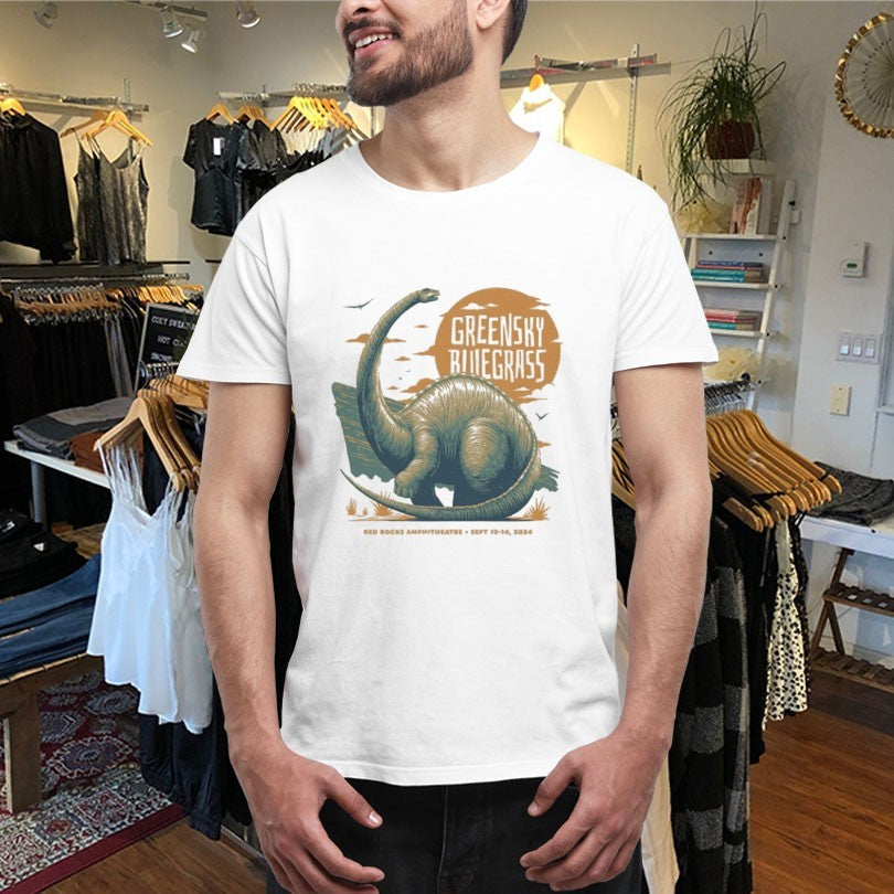 Official Greensky Bluegrass Red Rocks 2024 Dinosaur Shirts Unisex , , , Long Sleeve Tee