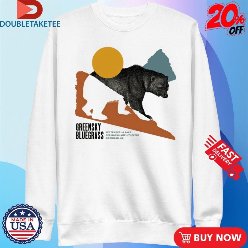 Official Greensky Bluegrass Red Rocks 2025 Bear Shirts Unisex , , , Long Sleeve Tee